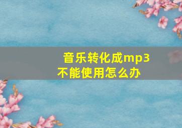 音乐转化成mp3 不能使用怎么办